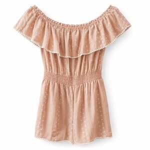 Pink Lily Floral Boho Smock Waist Romper